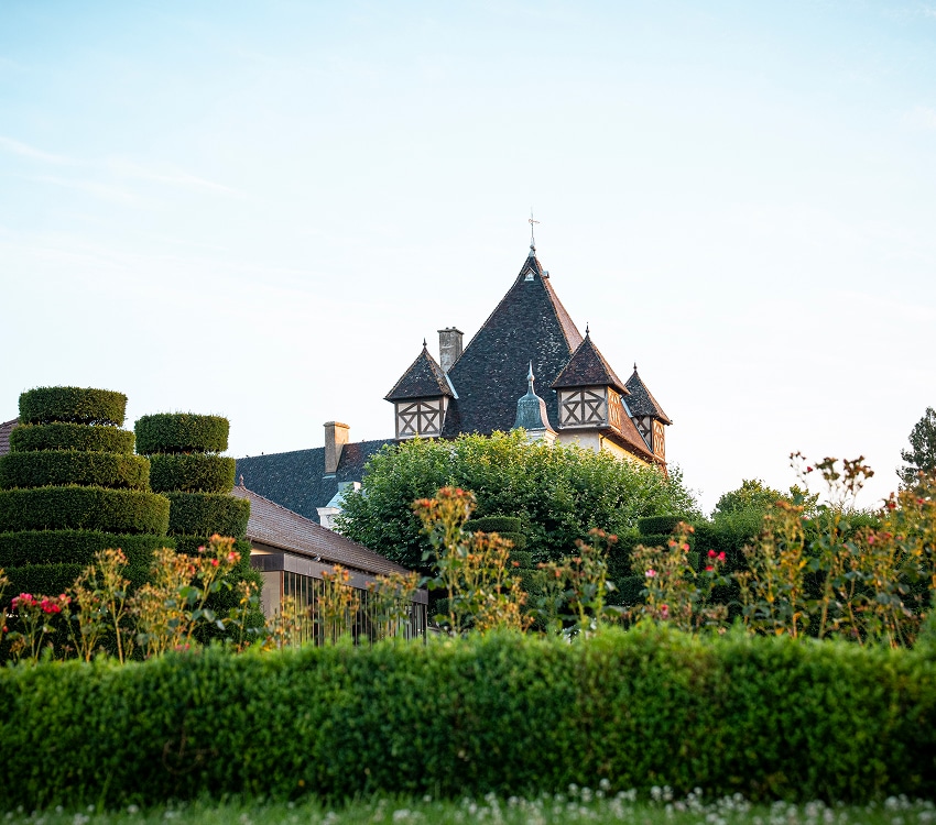 vue chateau et jardin chateau de pizay